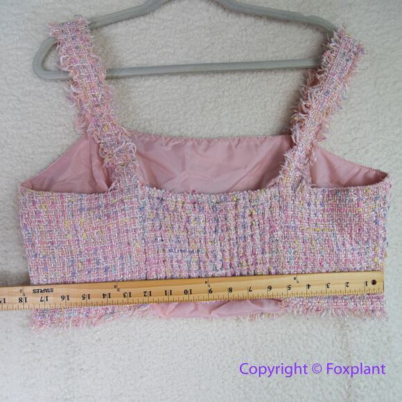 Eloquii tweed cropped top rainbow pink women plus size 16 - Picture 7 of 10